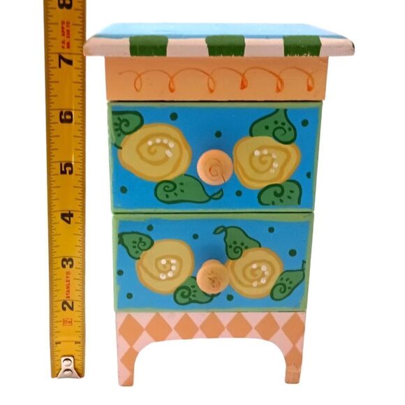 Milson & Louis Hand Painted Jewelry Box Chest Of Drawers Colorful Shabby READ - Picture 4 of 16